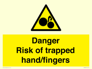 Danger Risk of trapped hand/fingers